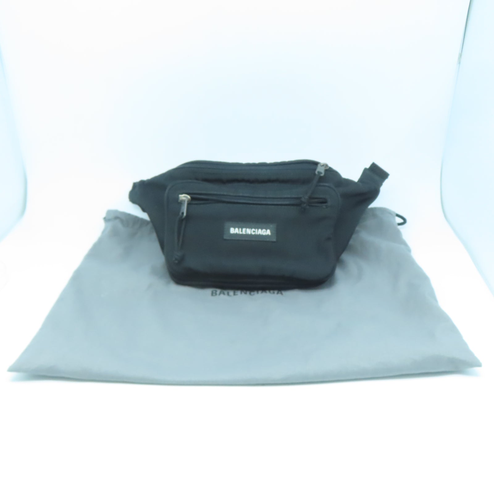BALENCIAGA 【激減優惠】尼龍Waist Bag銀扣腰包黑色