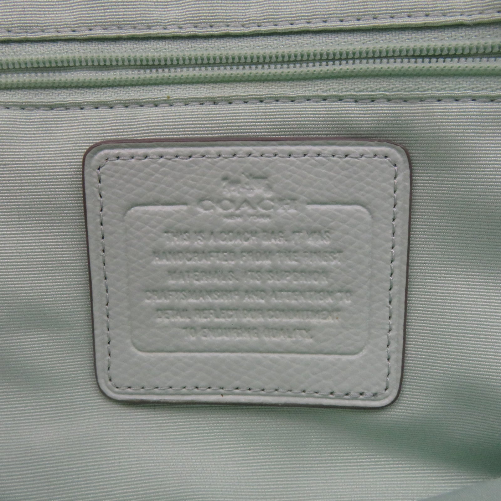 COACH 牛皮皮革2Way Shoulder Bag手挽肩背兩用袋湖綠色