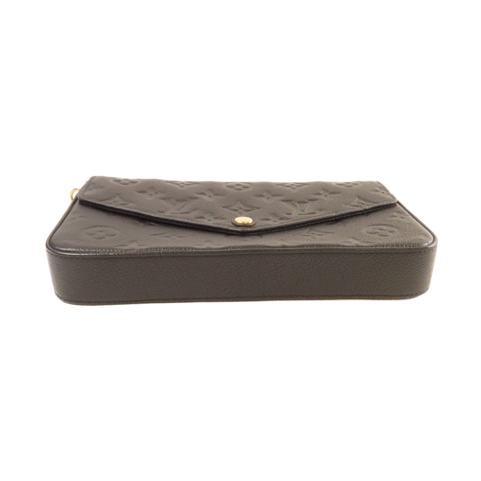 LOUIS VUITTON Monogram Empreinte Felicie Pochette Shoulder Bag金扣鏈帶肩背袋黑色
