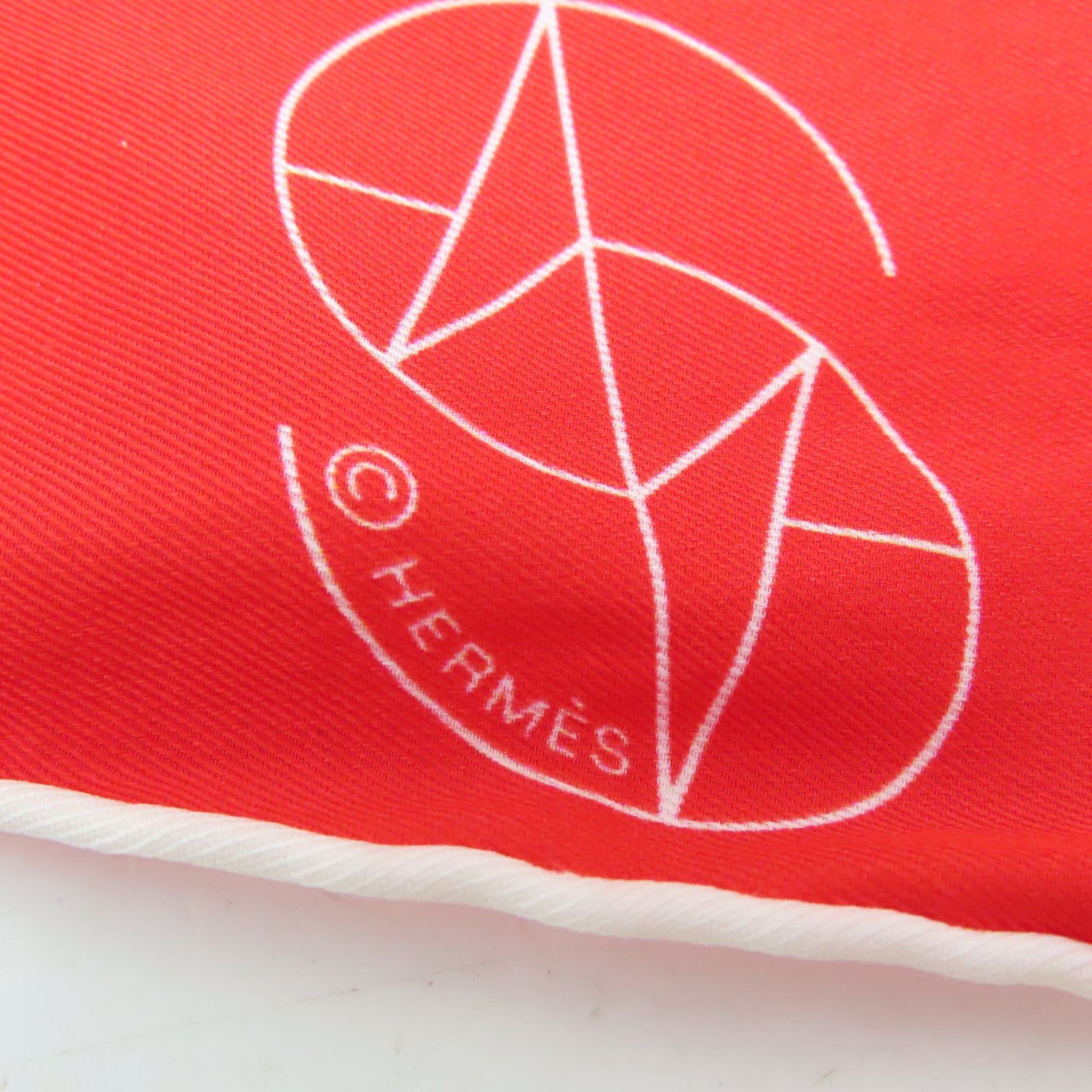 HERMES 【激減優惠】絲質Scarf 70cm絲巾紅色