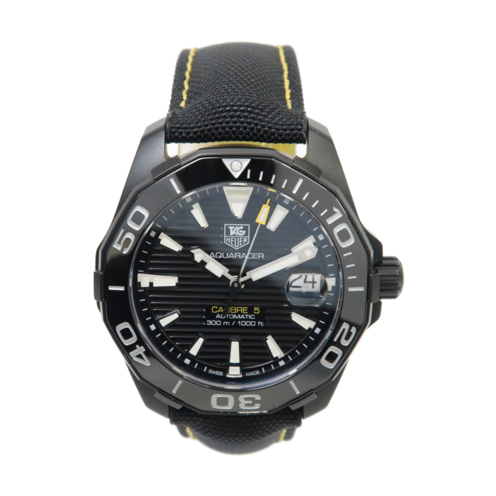 TAG HEUER Aquaracer不鏽鋼/帆布手錶自動機芯黑色