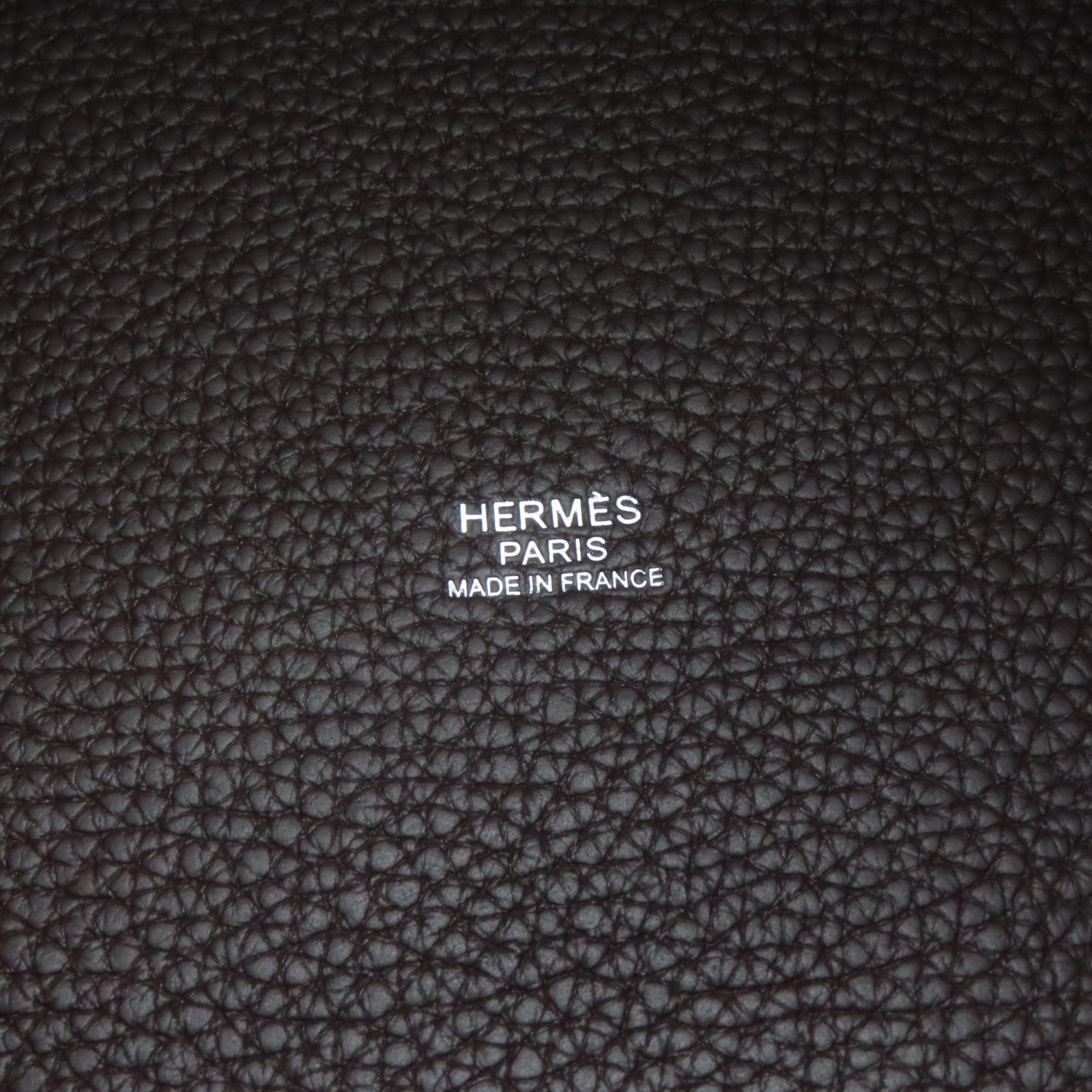 HERMES Clemence皮革Picotin MM银扣手挽袋Rouge Sellier啡色