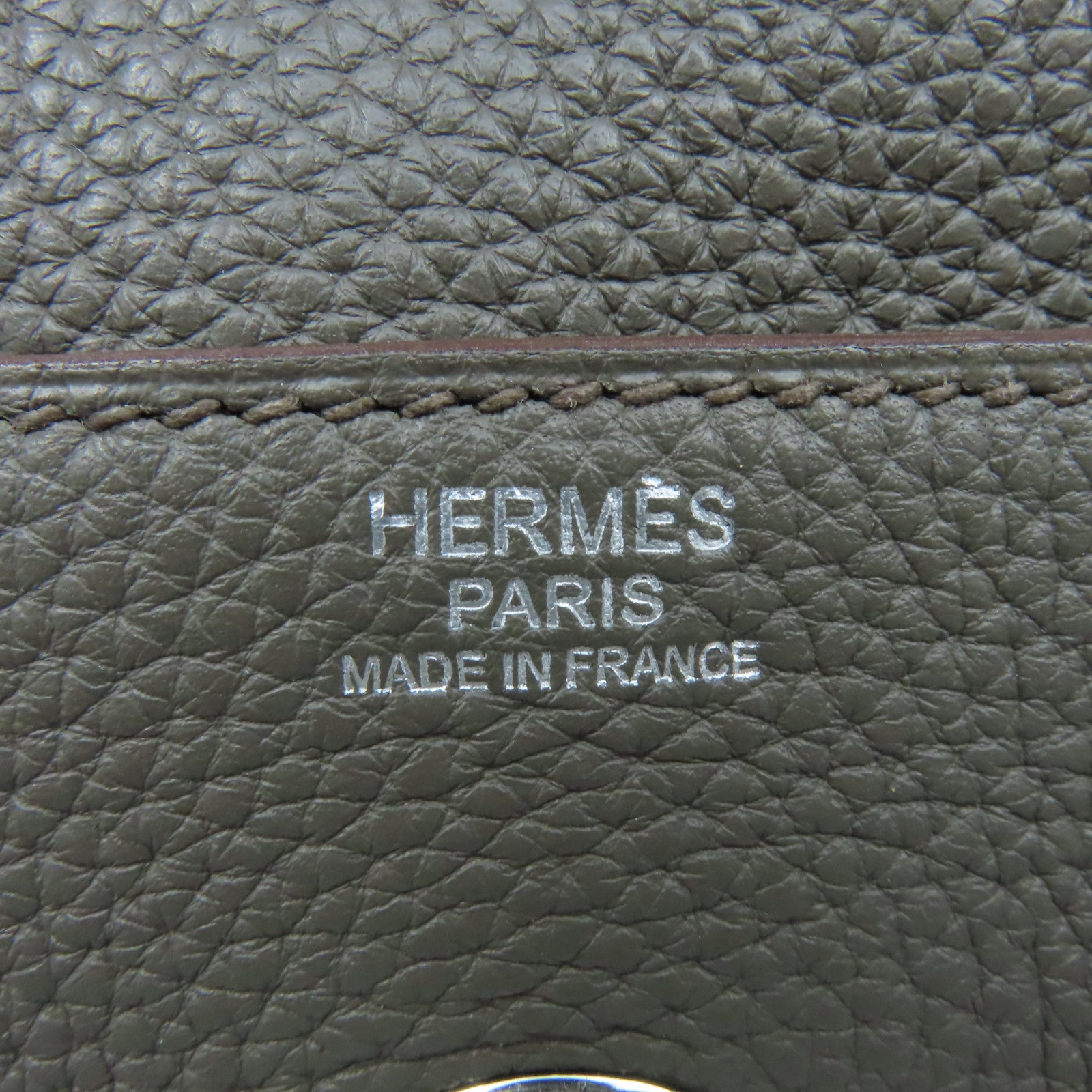 HERMES Clemence皮革Lindy 34銀扣手挽肩背兩用袋Etain錫灰色