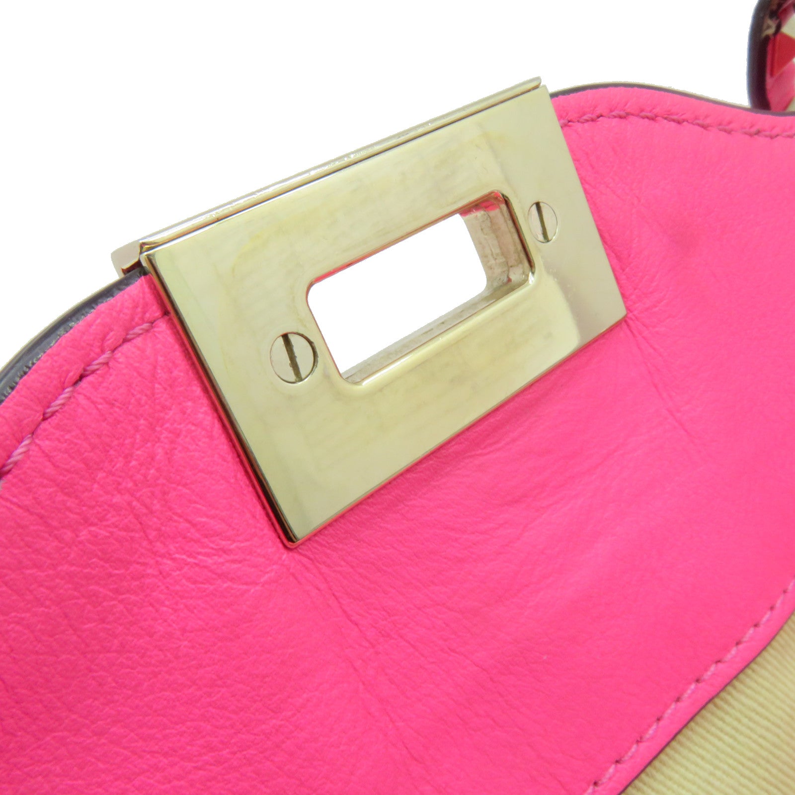 Valentino Sheepskin Leather Rock Studs 2Way Shoulder Bag Handle Shoulder Bag Pink