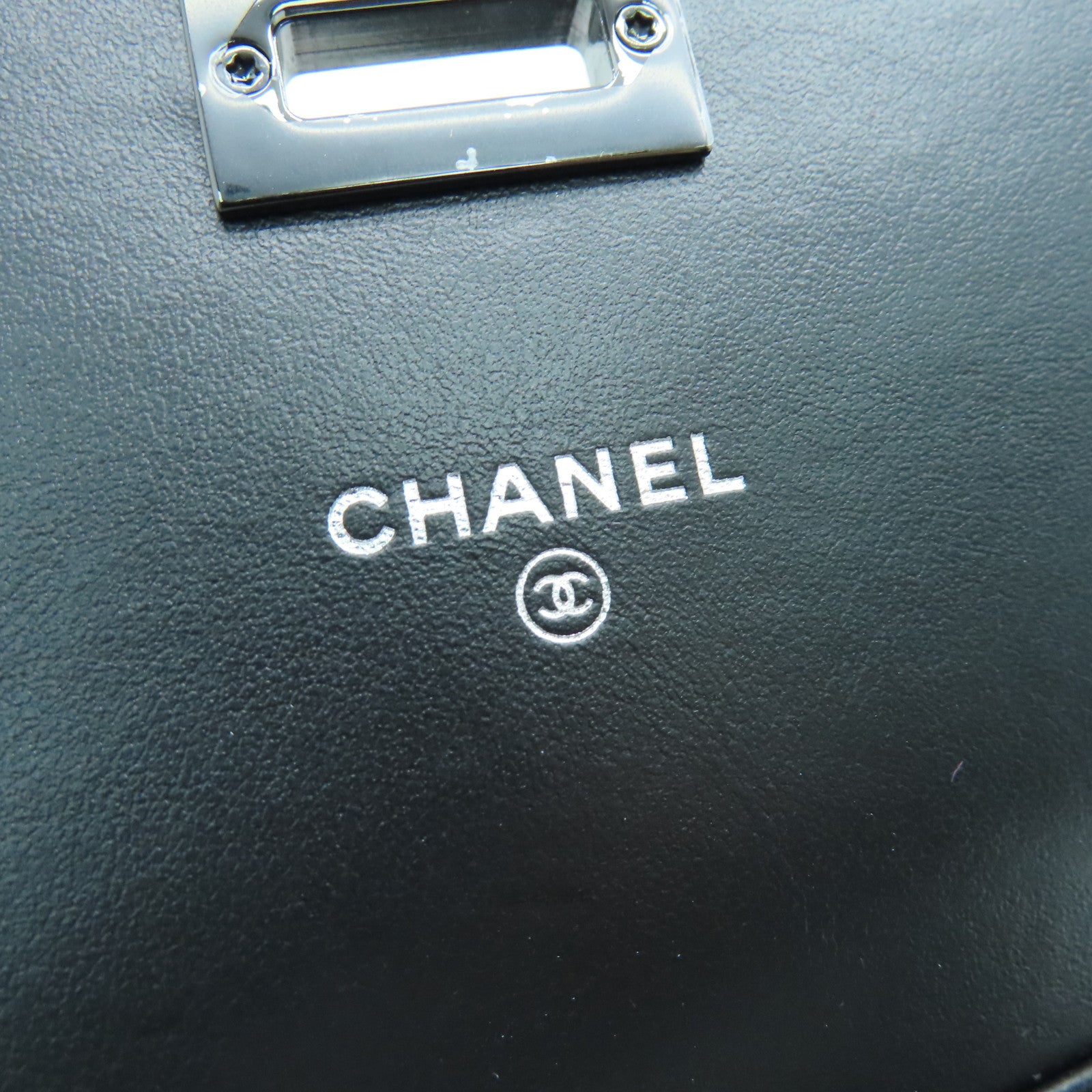 CHANEL 斜紋牛皮皮革2.55 Chain Shoulder鏈帶肩背袋黑色