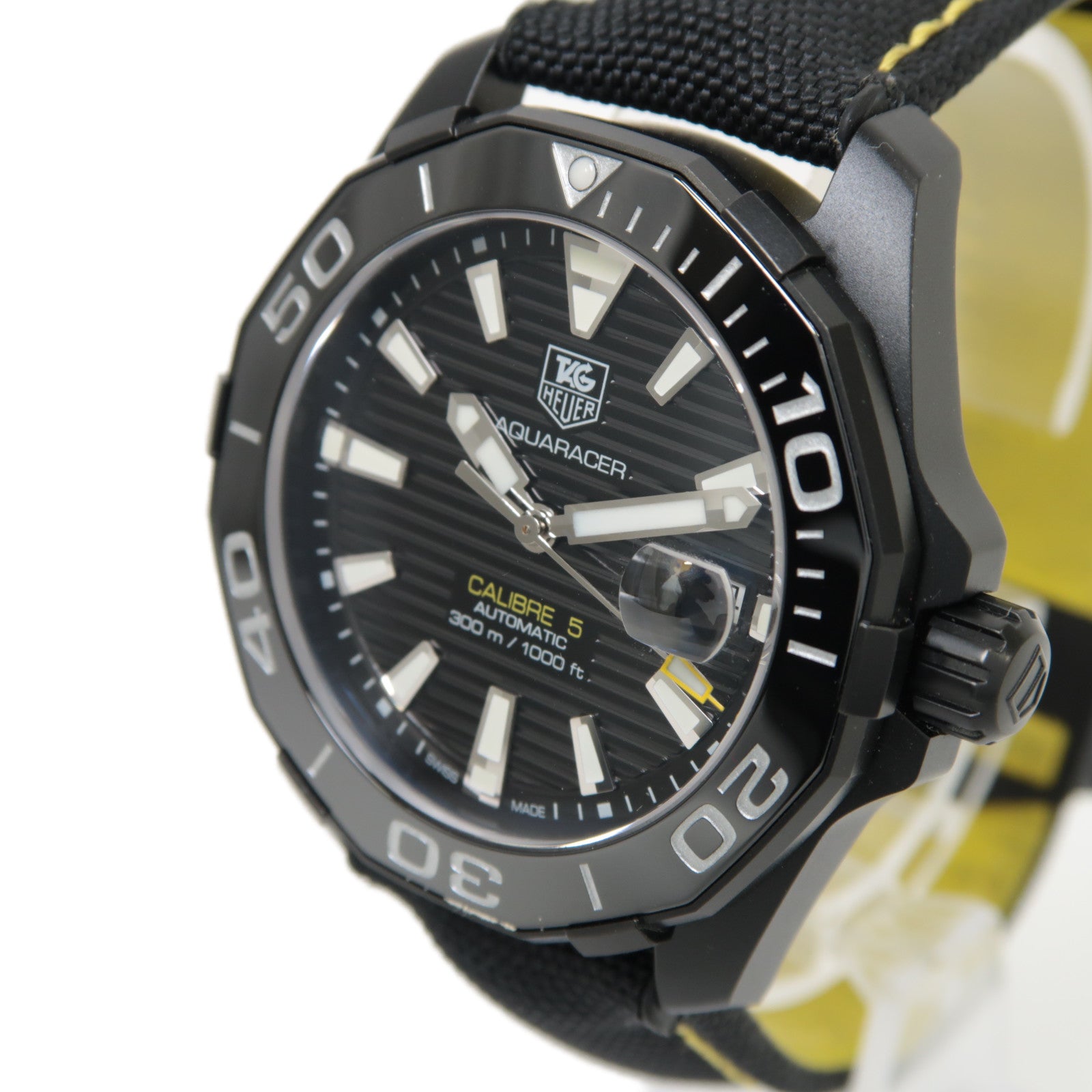 TAG HEUER Aquaracer不鏽鋼/帆布手錶自動機芯黑色