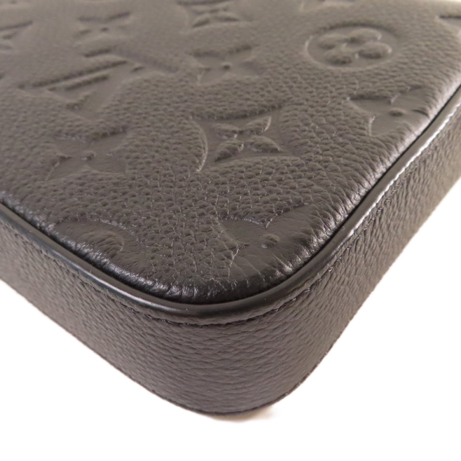 LOUIS VUITTON Monogram Empreinte Felicie Pochette Shoulder Bag金扣鏈帶肩背袋黑色