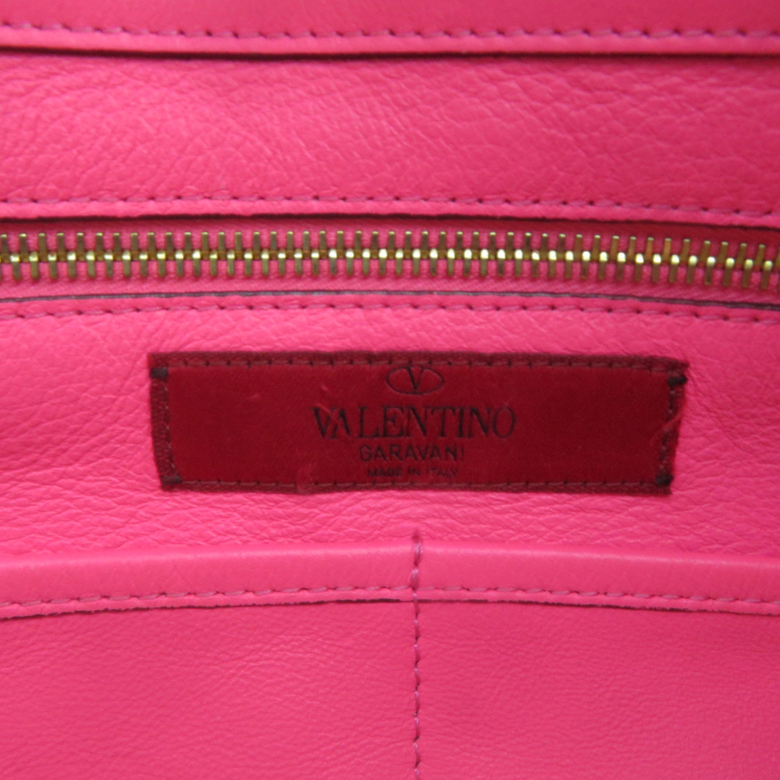 Valentino Sheepskin Leather Rock Studs 2Way Shoulder Bag Handle Shoulder Bag Pink