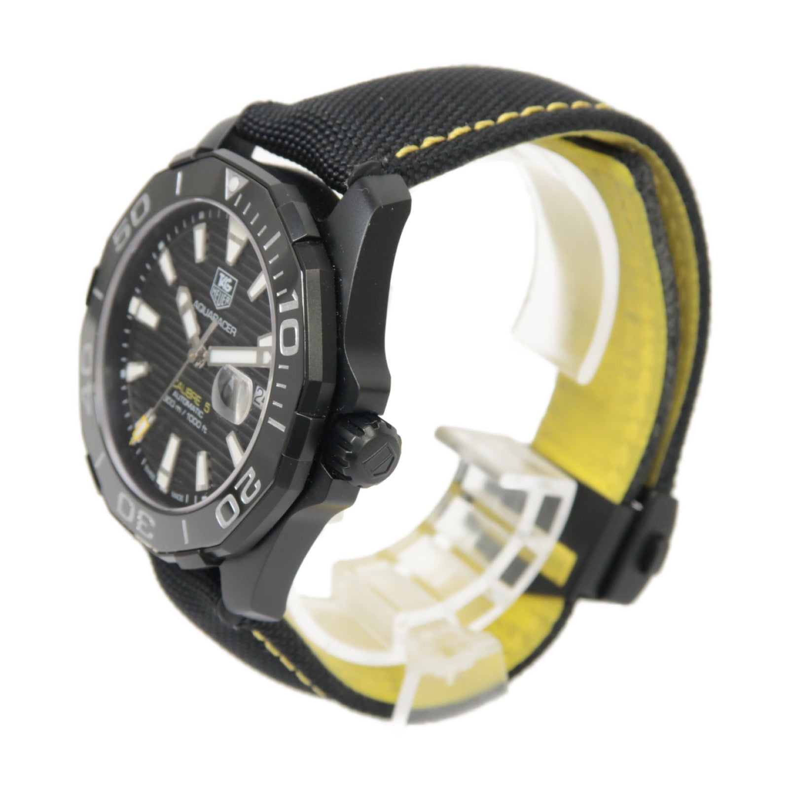 TAG HEUER Aquaracer不鏽鋼/帆布手錶自動機芯黑色