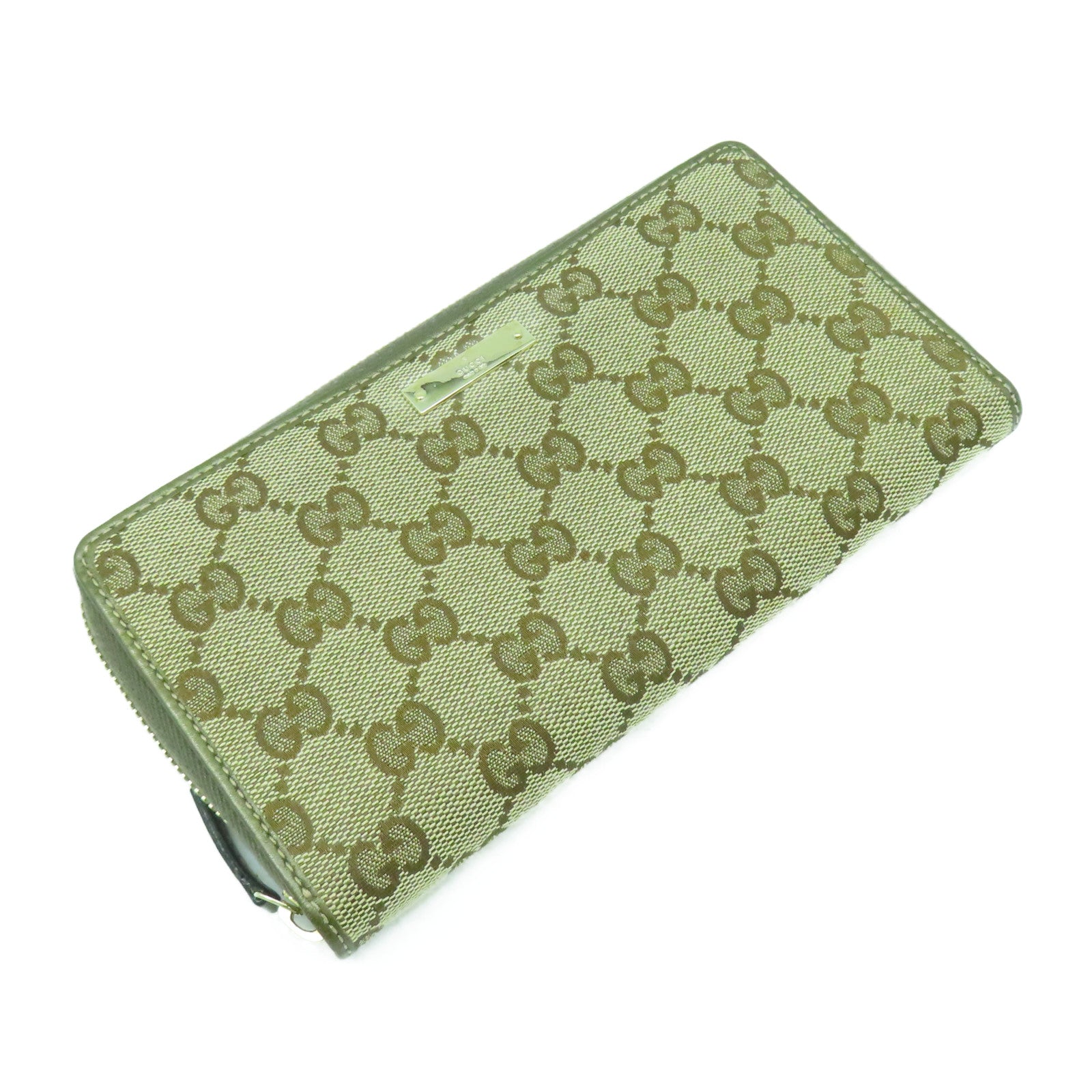 GUCCI 帆布Long Wallet金扣長錢包綠色