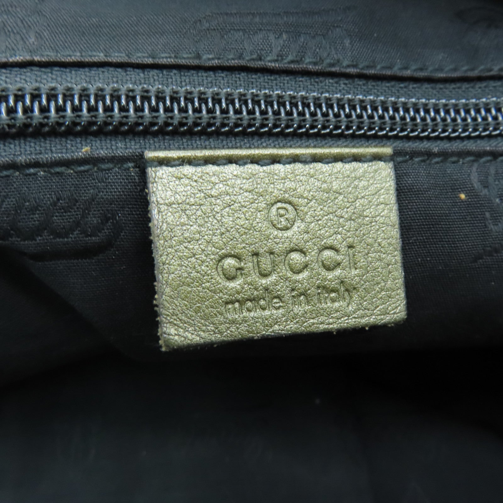 GUCCI Coated Canvas Tote Bag Silver Buckle Handle Shoulder Bag Gold