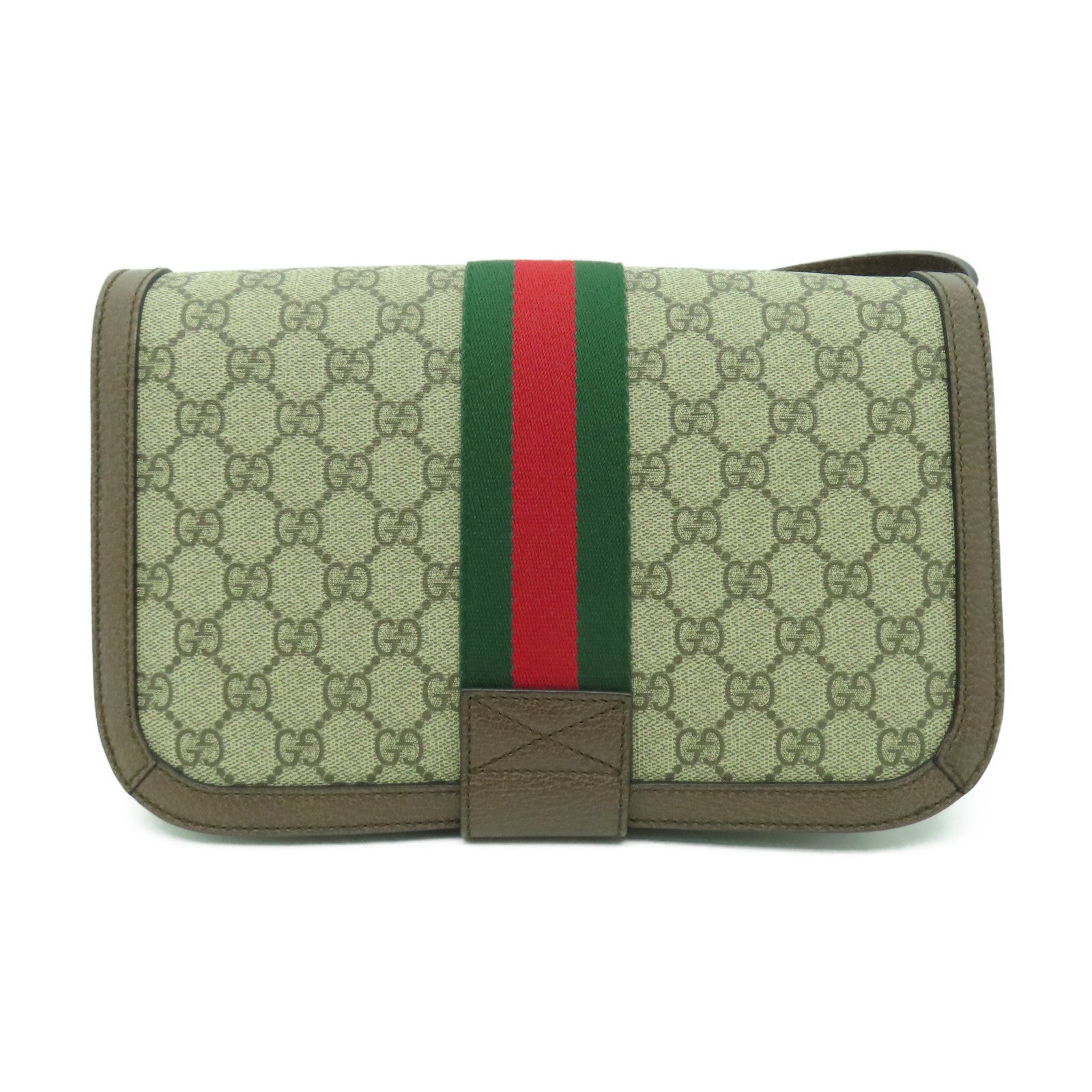 GUCCI 塗層帆布Ophidia GG Messenger金扣肩背袋棕色