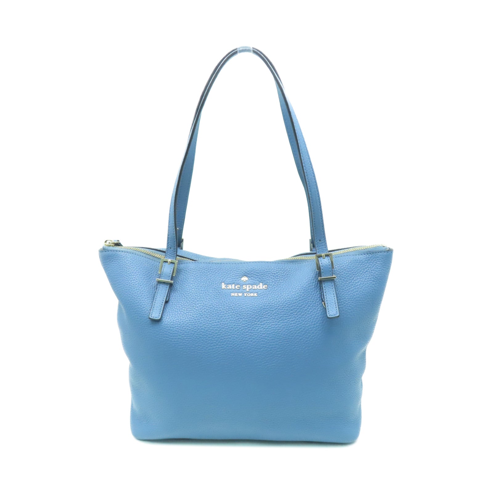 Kate Spade 牛皮皮革Tote Bag金扣手挽袋藍色