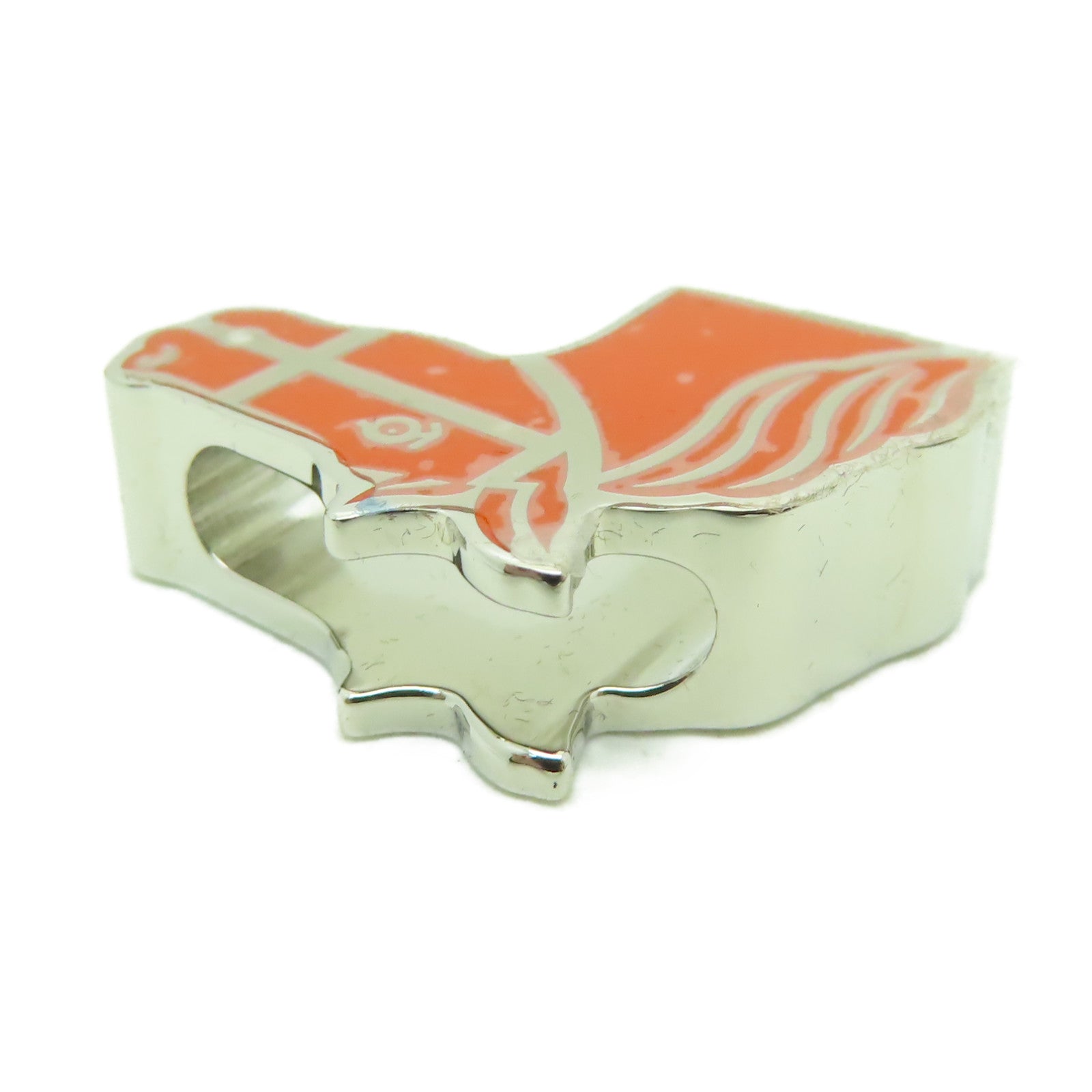 HERMES 金屬Scarf Ring橙色/銀色