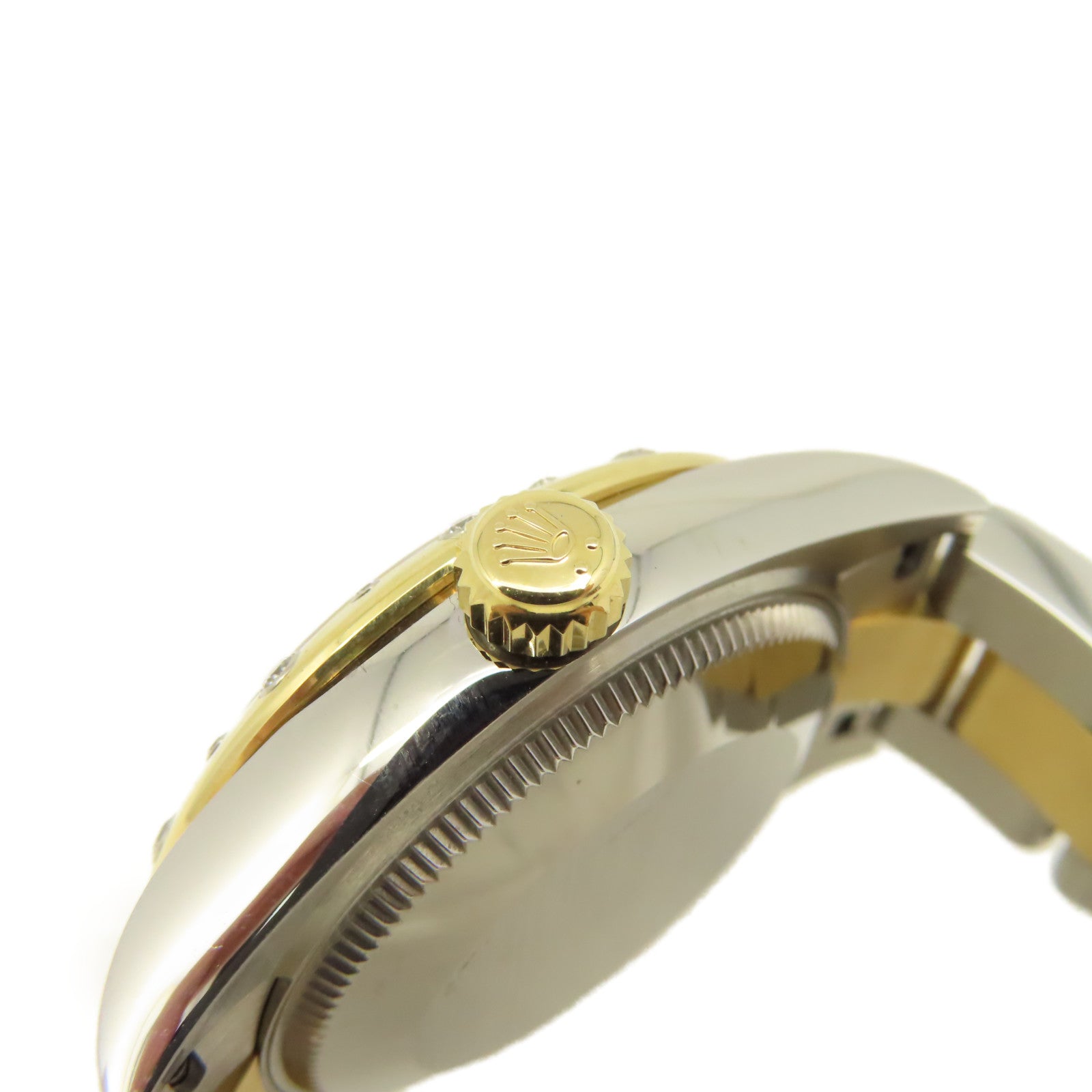 ROLEX 18K黃金/不鏽鋼/鑽石Datejust Watch自動機芯手錶黑色