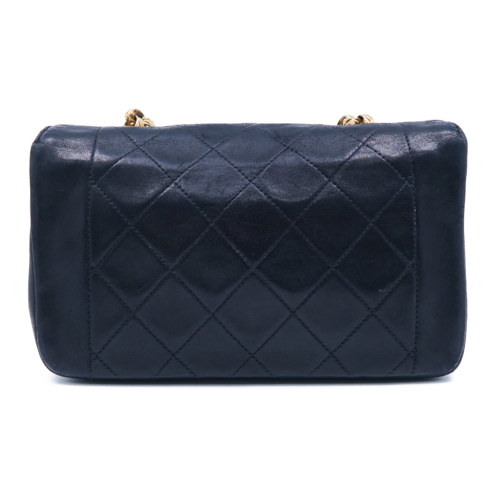 CHANEL 菱格羊皮皮革Chain Shoulder Bag金扣肩背袋黑色