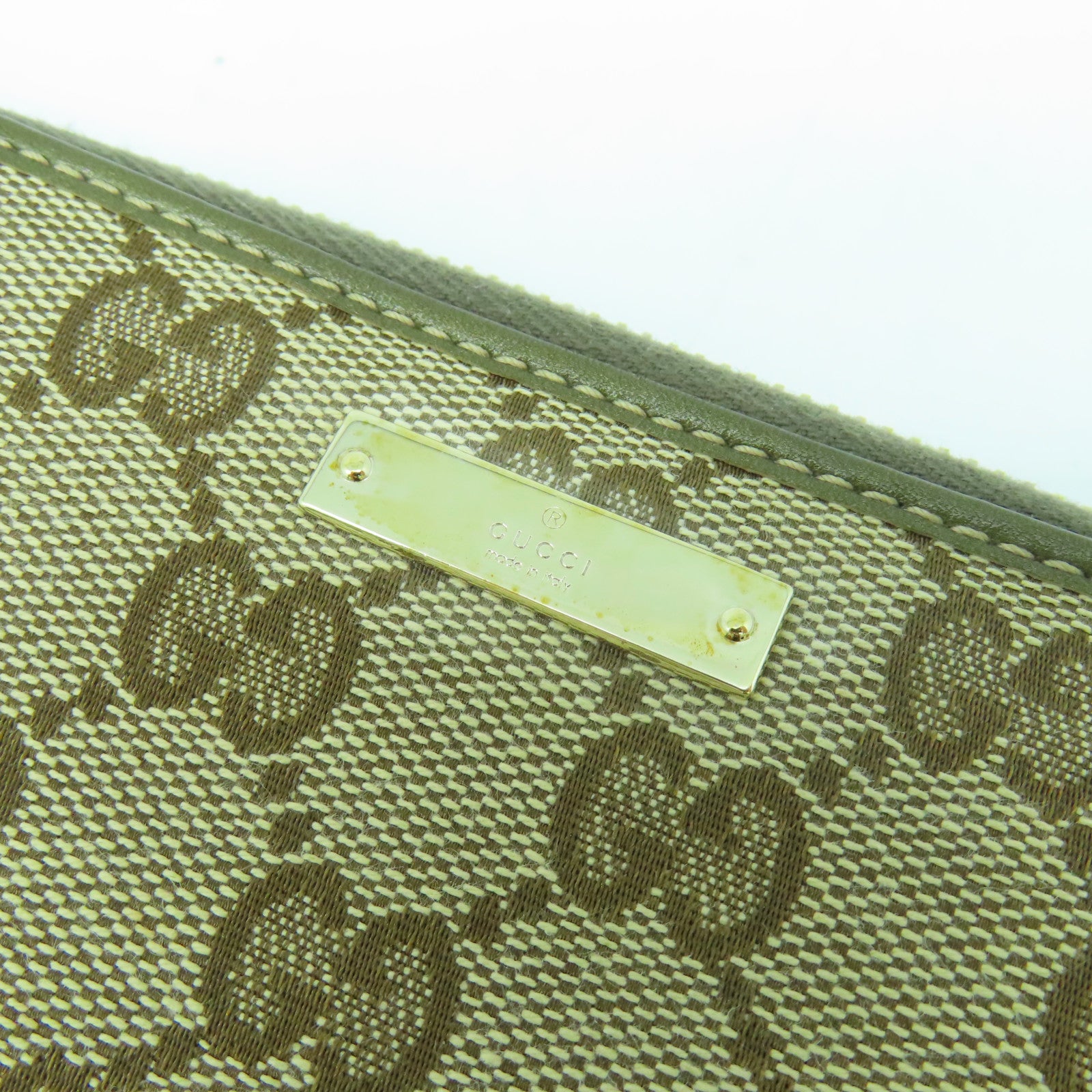 GUCCI 帆布Long Wallet金扣長錢包綠色