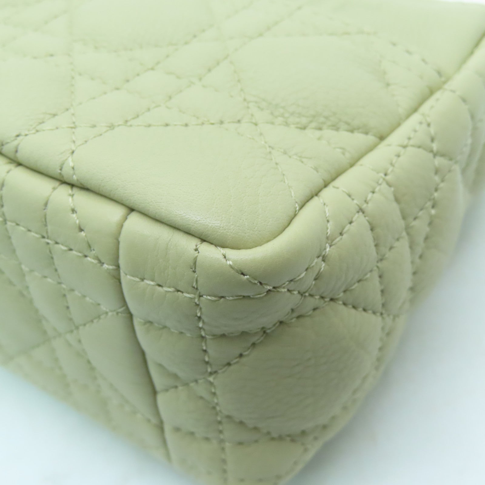 Dior Calfskin Leather Dior Caro Gold Buckle Shoulder Bag Beige