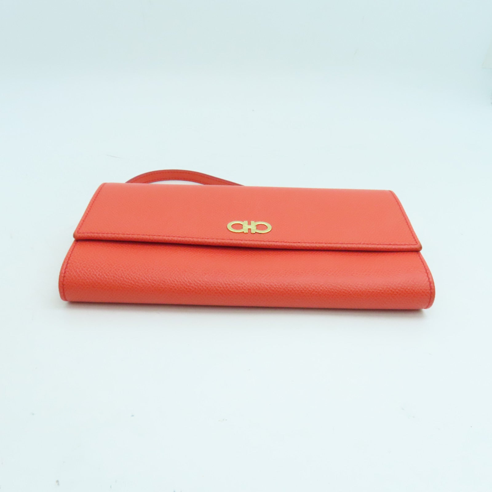 Salvatore Ferragamo 牛皮皮革Shoulder Bag金扣链带肩背袋橙色
