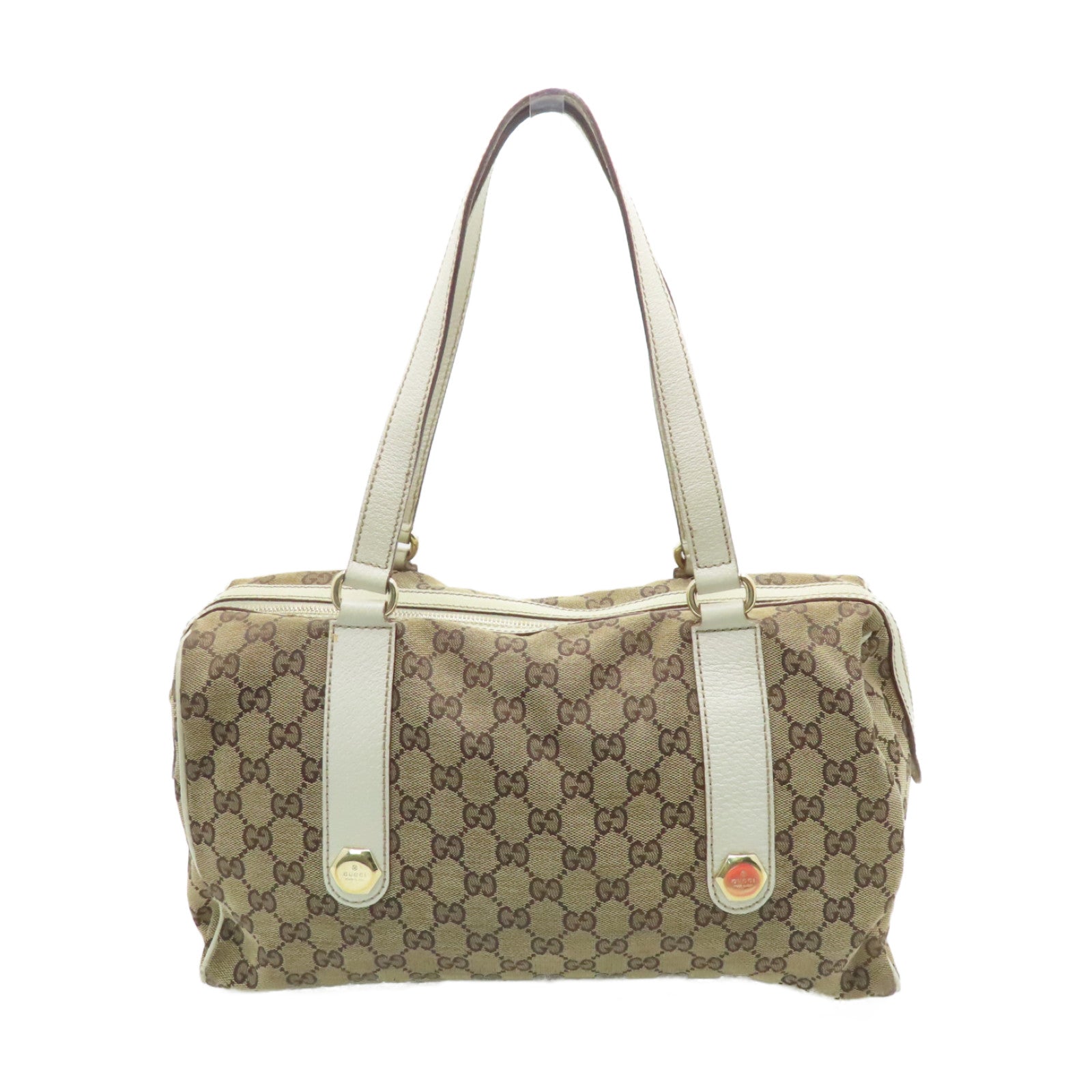GUCCI 帆布Shoulder Bag金扣肩背袋啡色