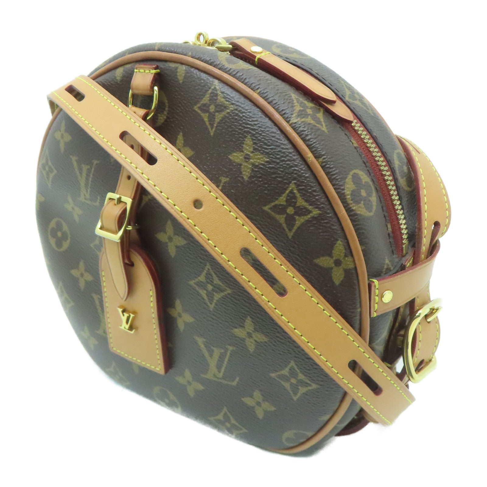LOUIS VUITTON Monogram Boite Chapeau Souple MM金扣肩背袋啡色