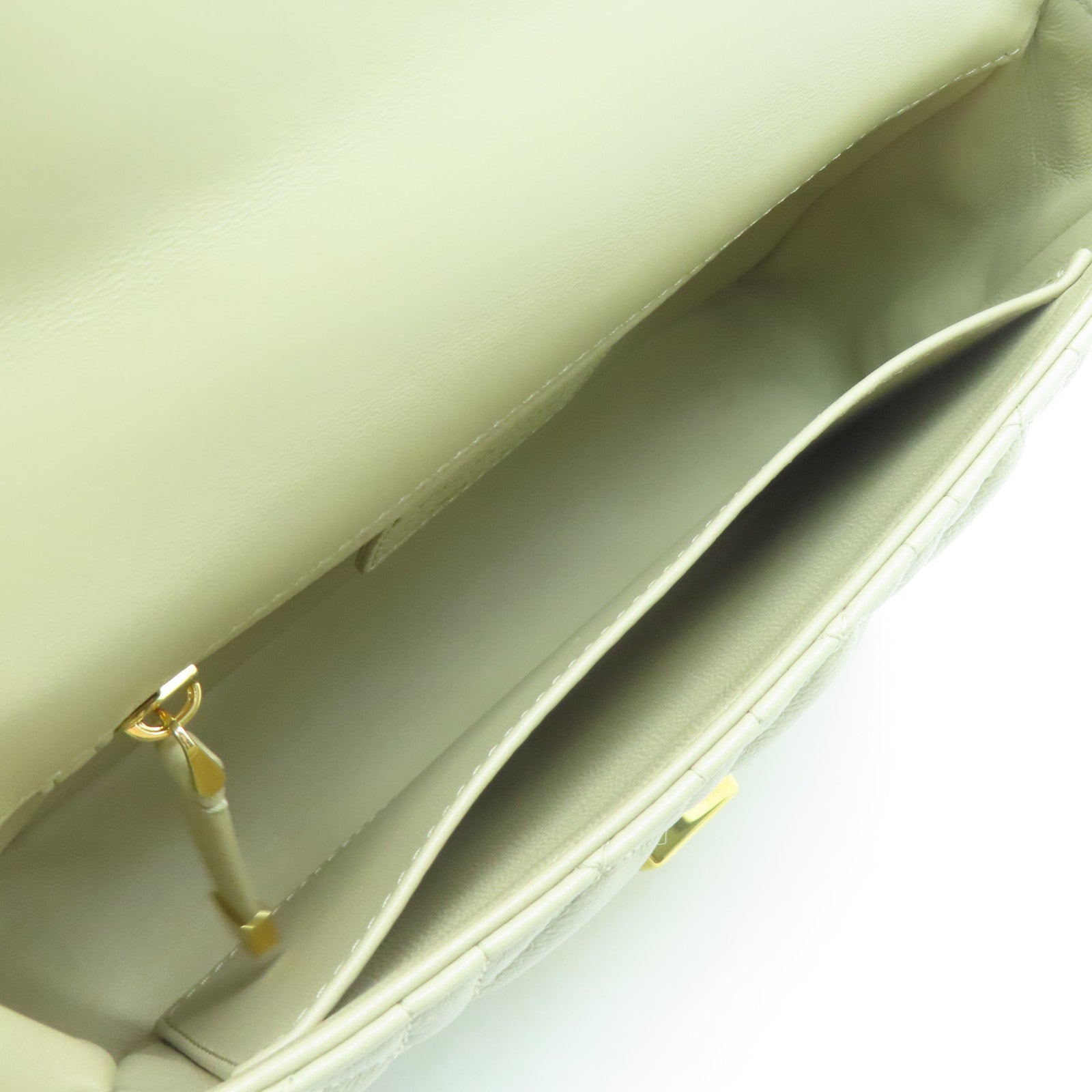 Dior Calfskin Leather Dior Caro Gold Buckle Shoulder Bag Beige