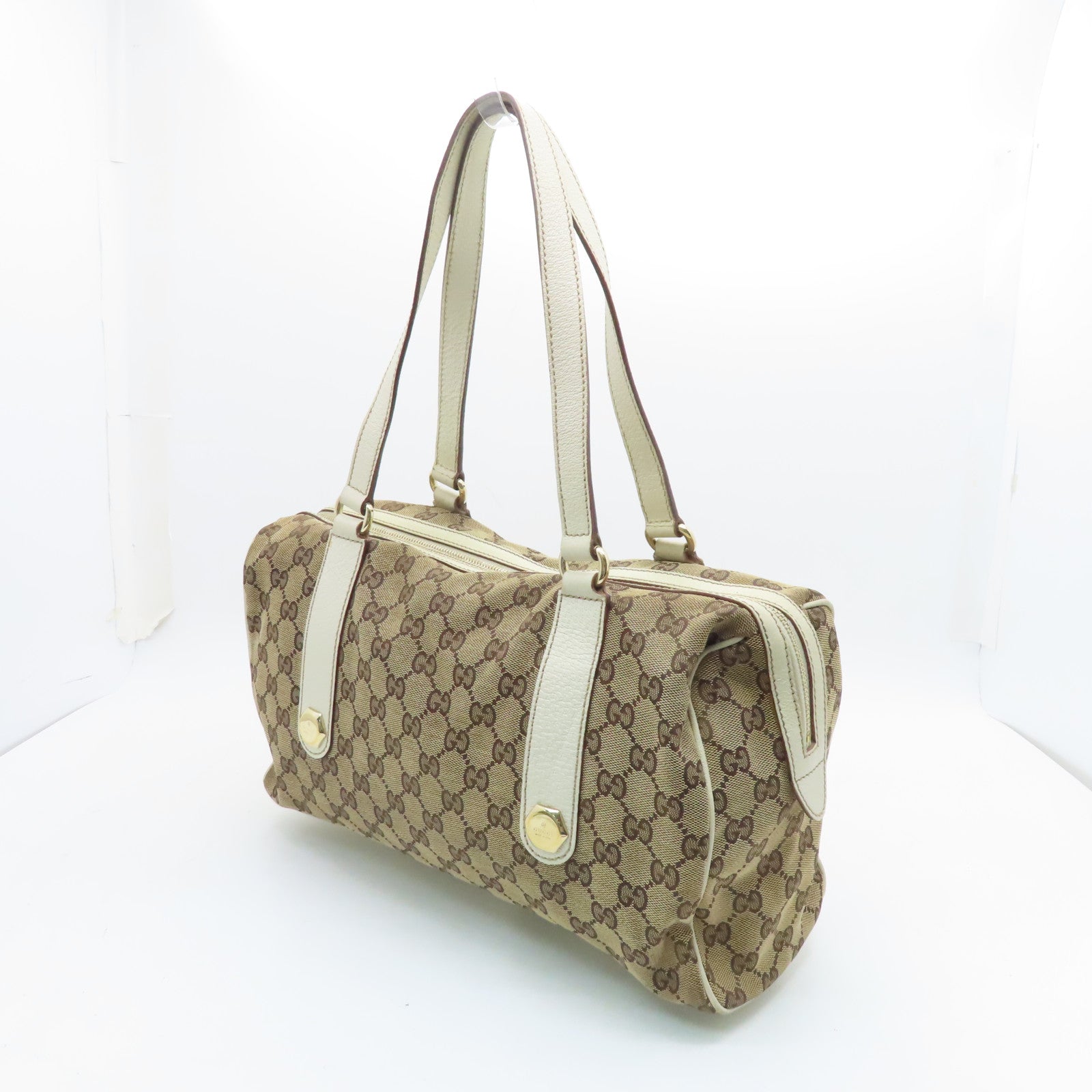 GUCCI 帆布Shoulder Bag金扣肩背袋啡色