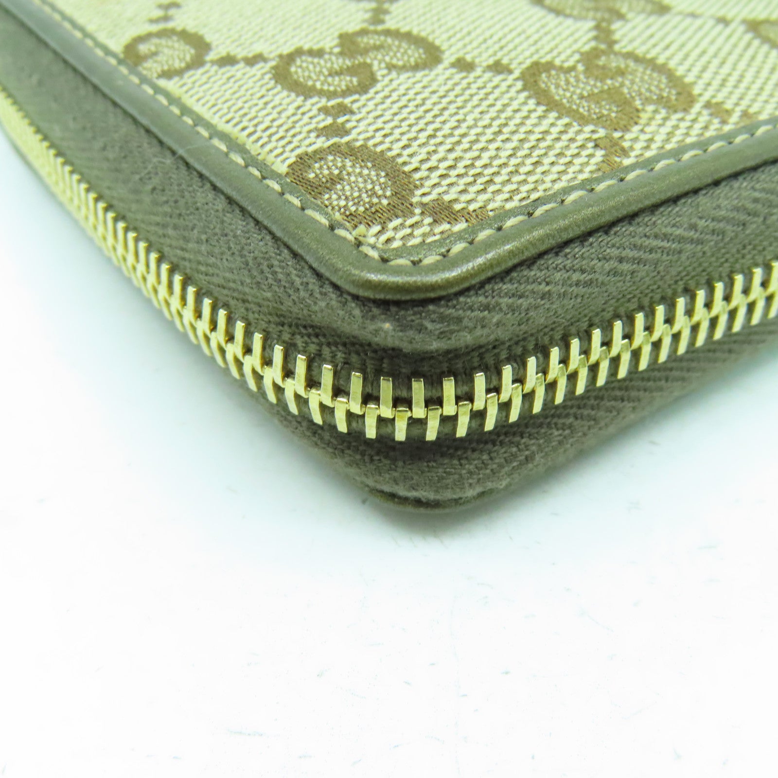 GUCCI 帆布Long Wallet金扣長錢包綠色