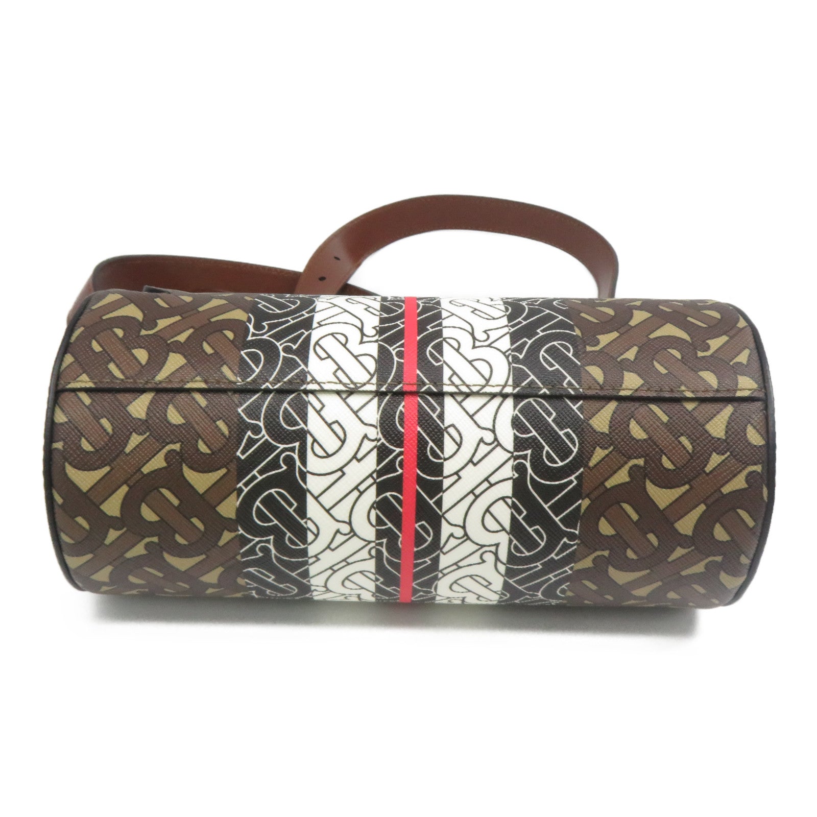 BURBERRY 塗層帆布Barrel Monogram Bag金扣肩背袋啡色