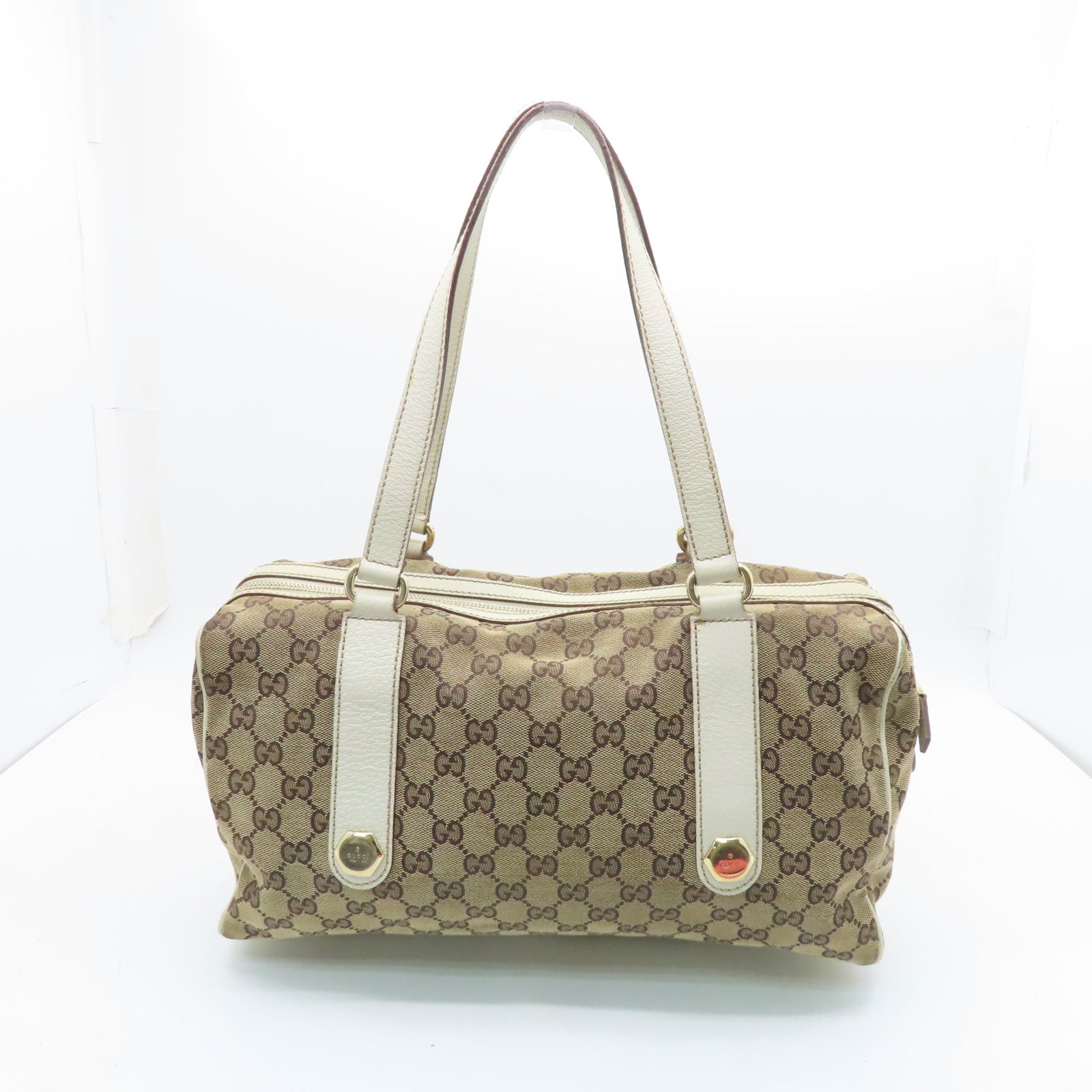 GUCCI 帆布Shoulder Bag金扣肩背袋啡色
