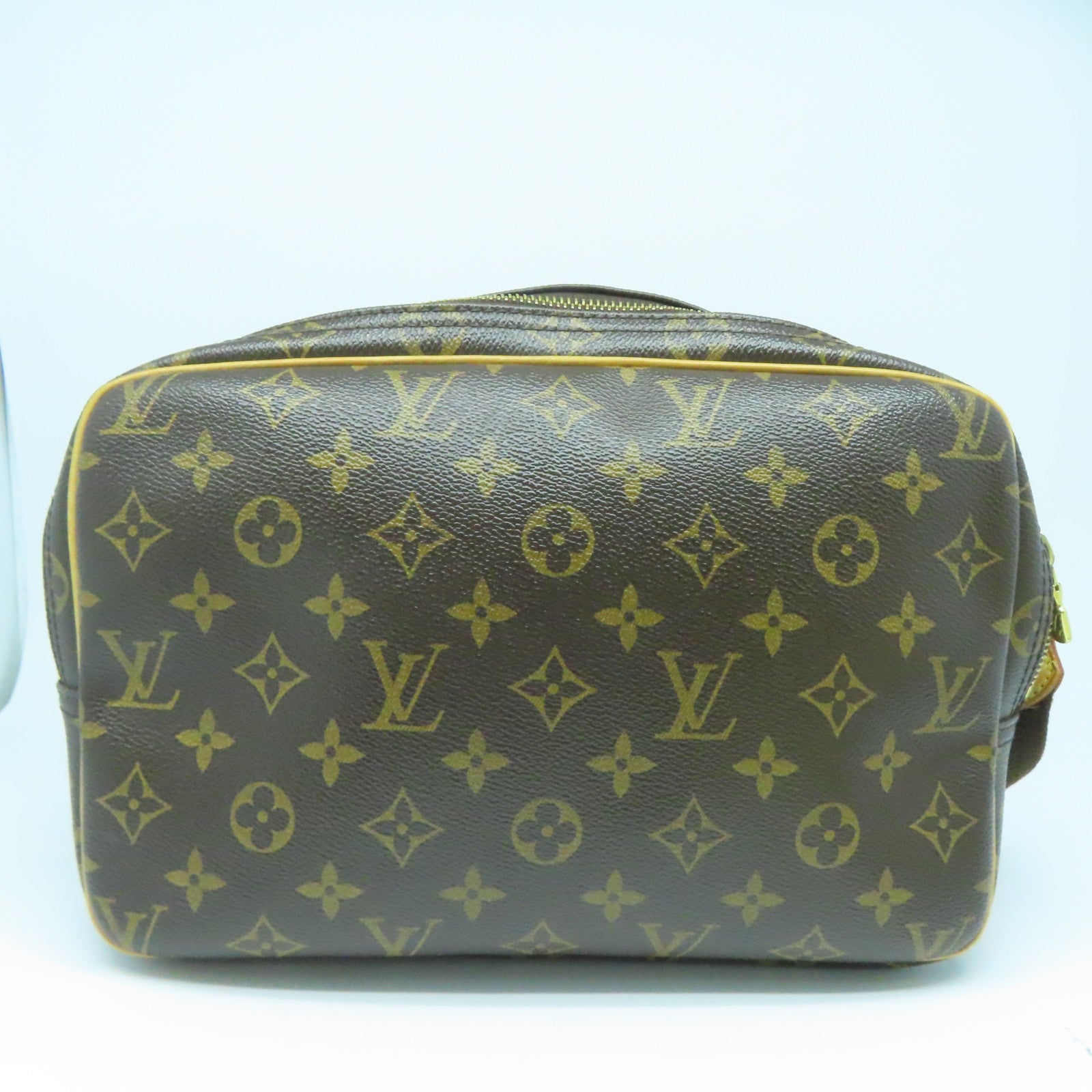 LOUIS VUITTON Monogram Reporter PM金扣肩背袋啡色