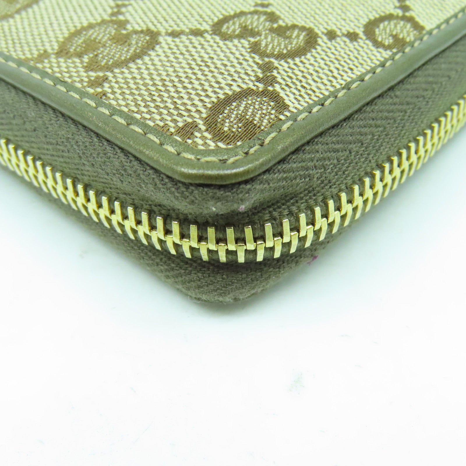 GUCCI 帆布Long Wallet金扣長錢包綠色