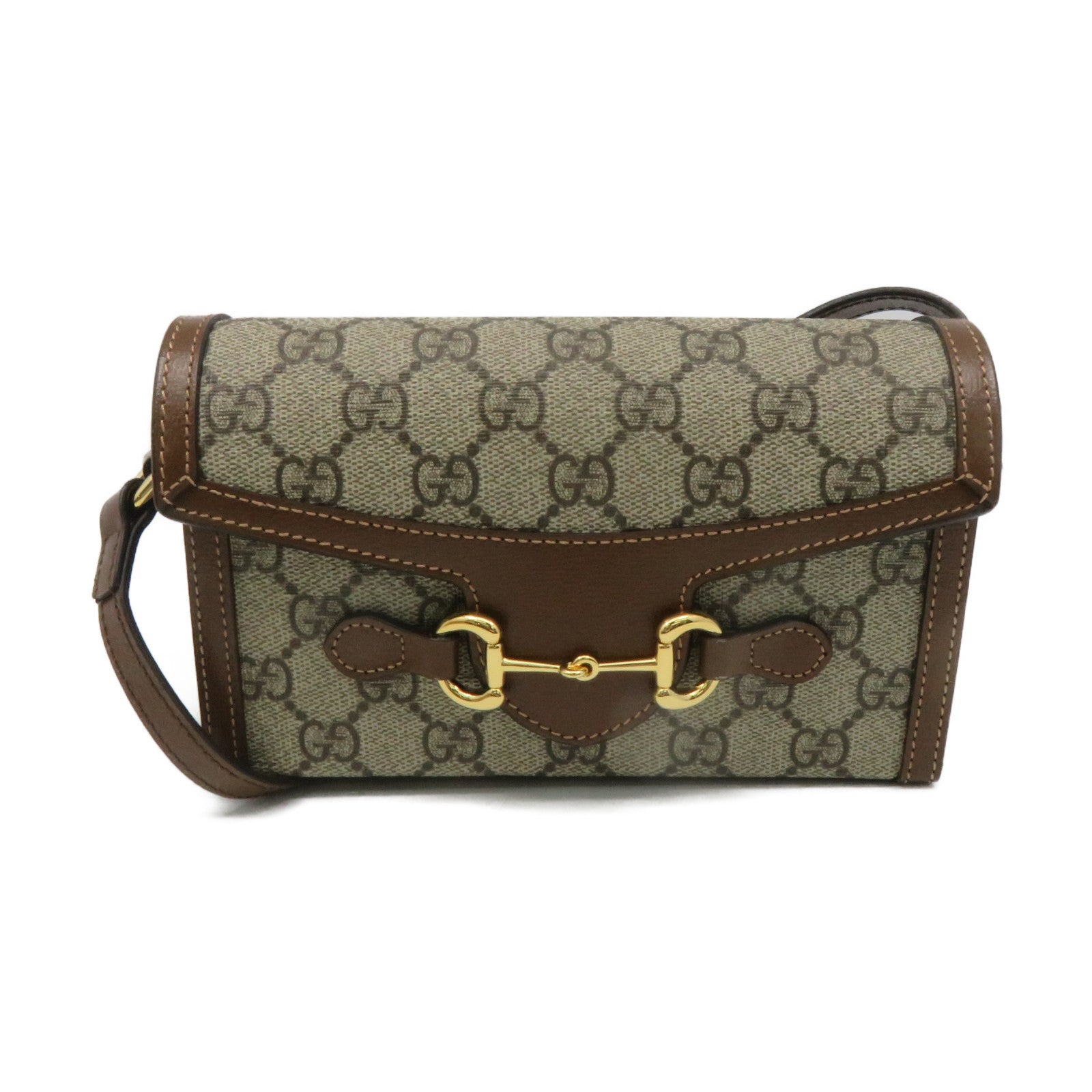 GUCCI 塗層帆布Horsebie 1955 Mini Shoulder Bag肩背袋啡色