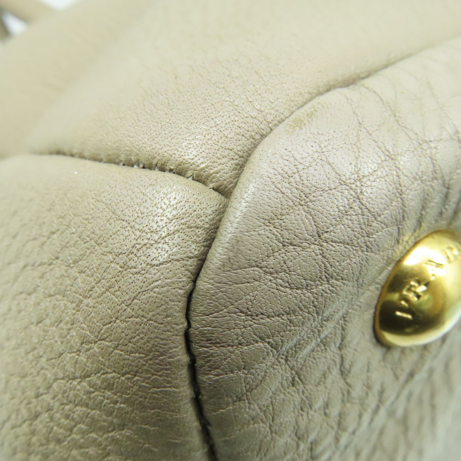 PRADA 牛皮皮革Vitello Daino 2Way Shoulder Bag手挽肩背兩用袋杏色