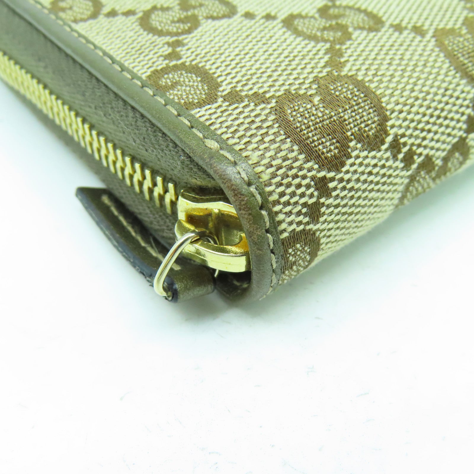 GUCCI 帆布Long Wallet金扣長錢包綠色