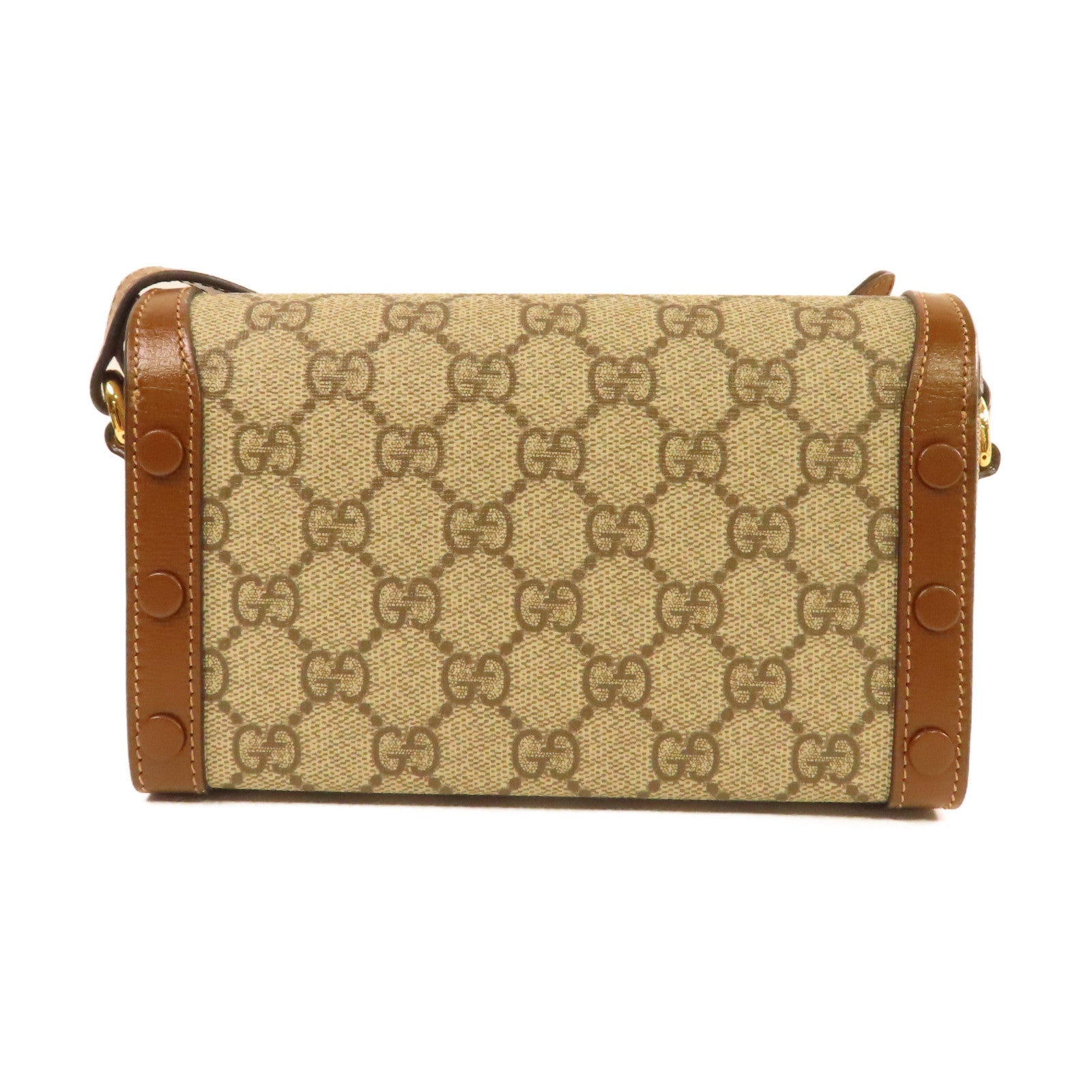 GUCCI 塗層帆布Horsebit 1955 Mini Shoulder Bag肩背袋啡色