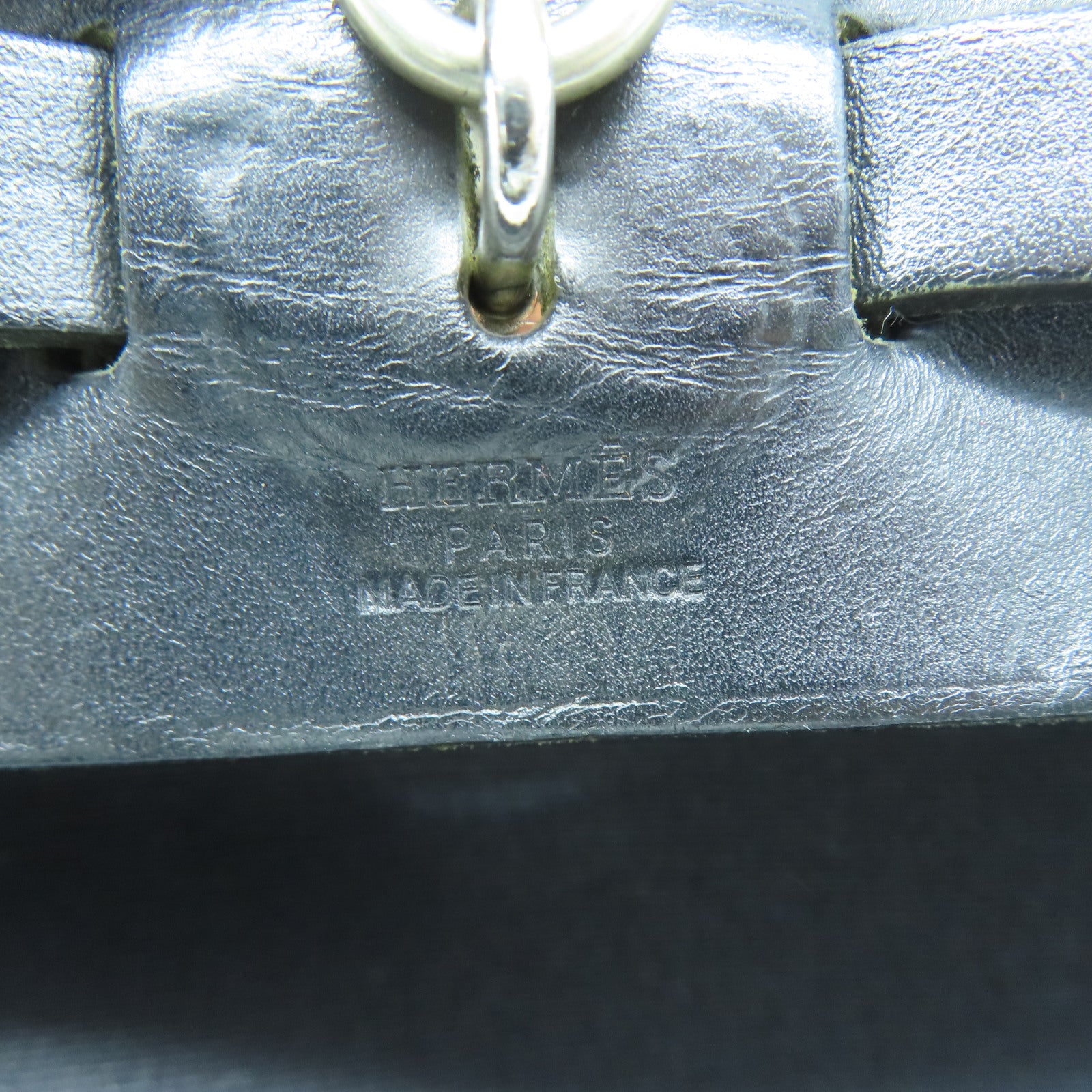 HERMES 帆布/皮革Herbag PM銀扣手挽肩背兩用袋黑色