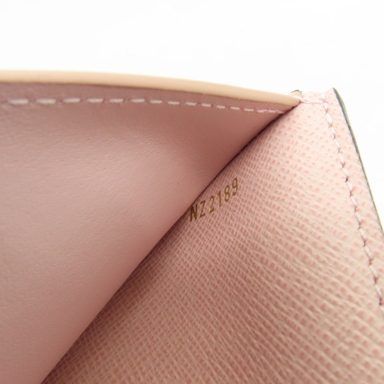 LOUIS VUITTON Damier Ebene Victorine金扣錢包棕色/粉紅色