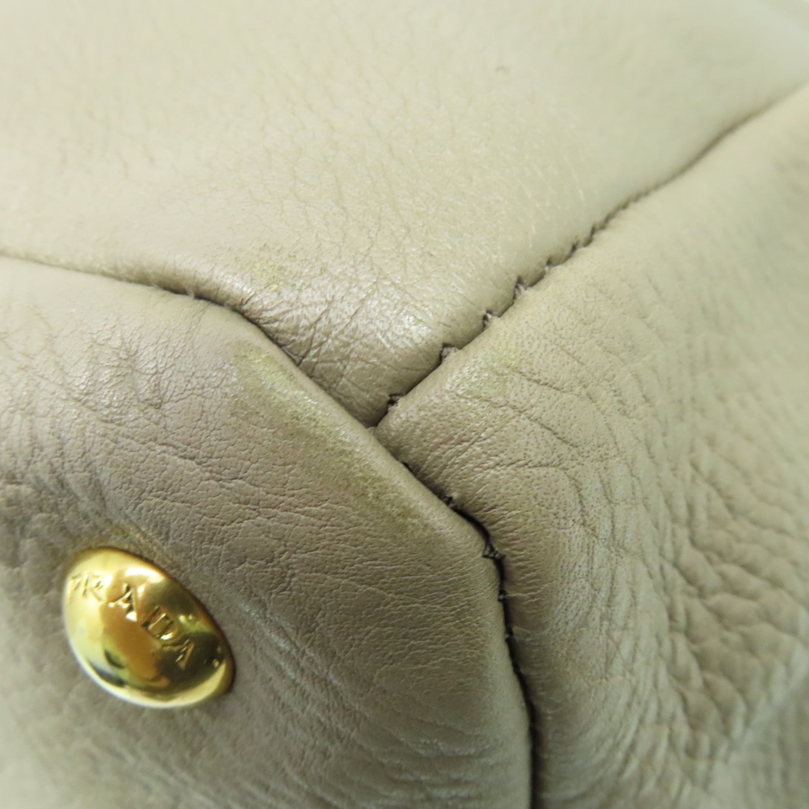 PRADA 牛皮皮革Vitello Daino 2Way Shoulder Bag手挽肩背兩用袋杏色