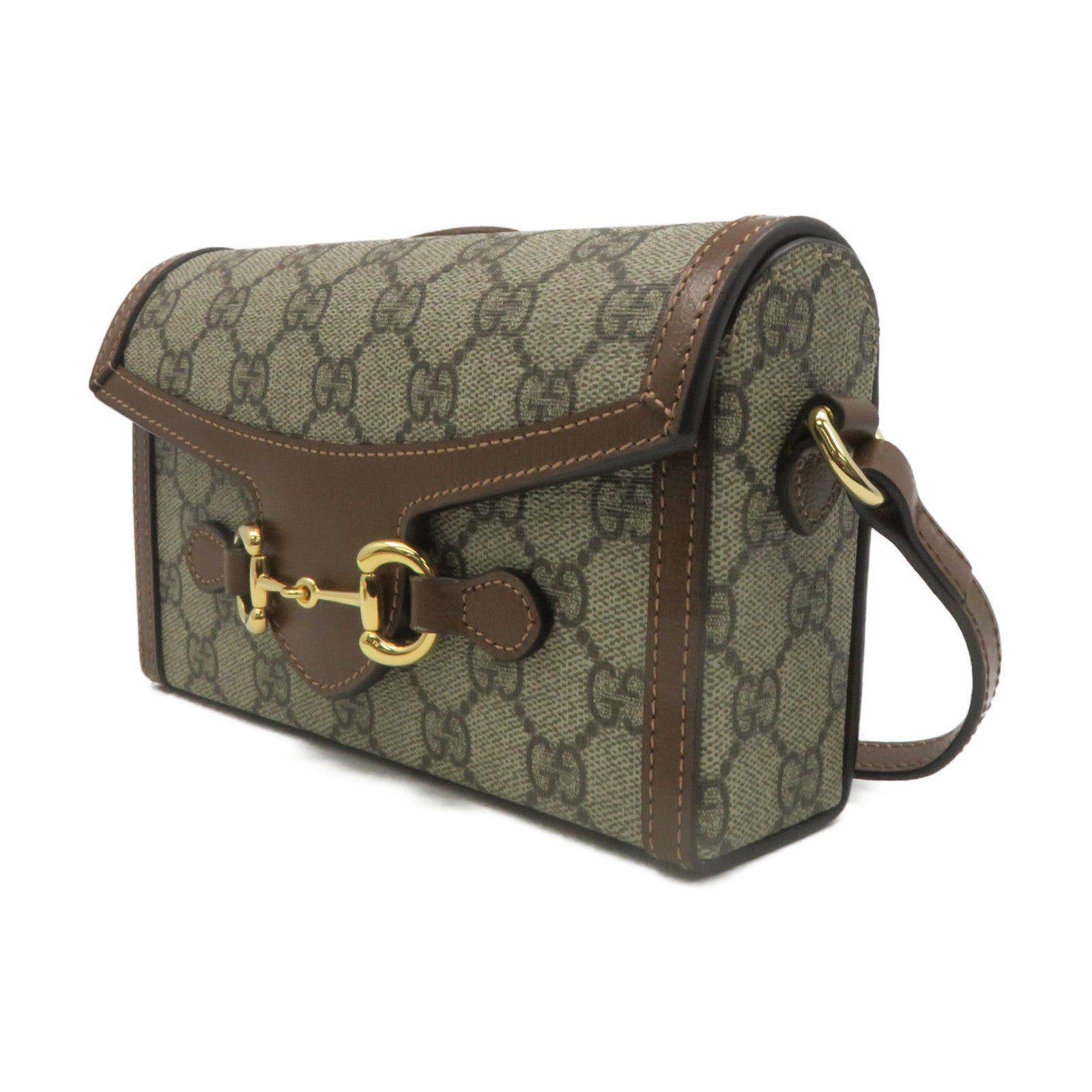 GUCCI 塗層帆布Horsebie 1955 Mini Shoulder Bag肩背袋啡色