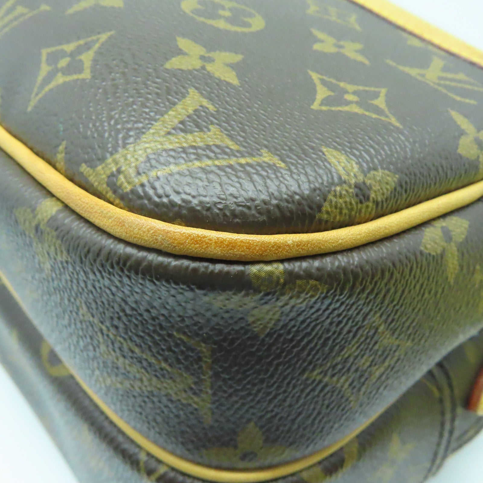 LOUIS VUITTON Monogram Reporter PM金扣肩背袋啡色