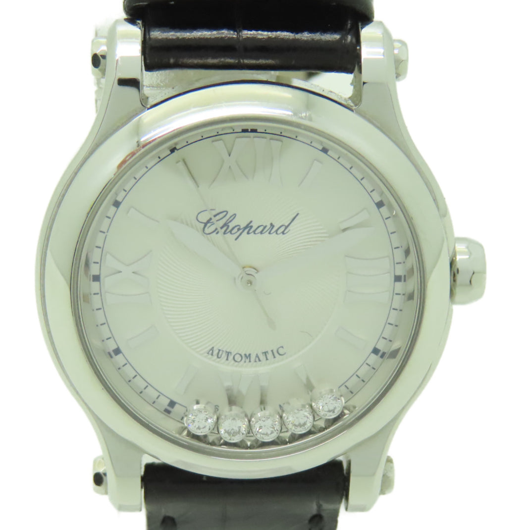 Chopard Happy Sport 5 Dia皮革/不鏽鋼手錶自動機芯白色
