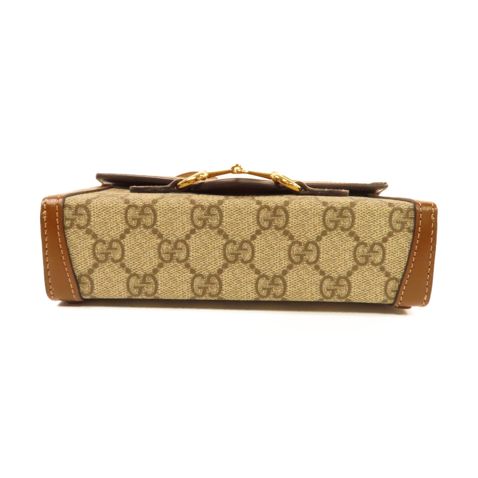 GUCCI 塗層帆布Horsebit 1955 Mini Shoulder Bag肩背袋啡色