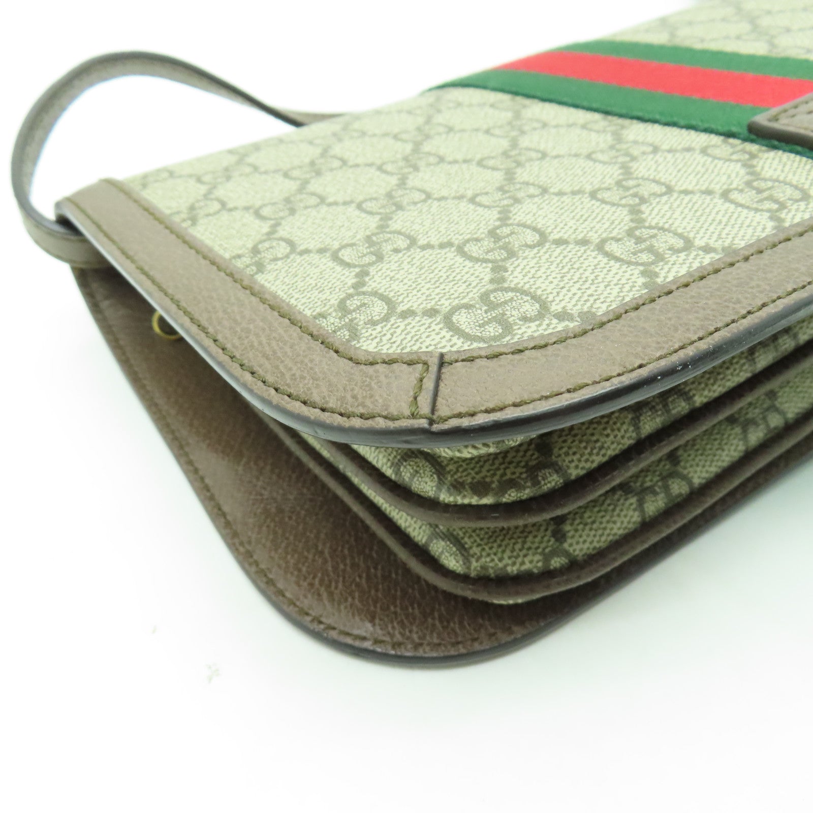 GUCCI 塗層帆布Ophidia GG Messenger金扣肩背袋棕色