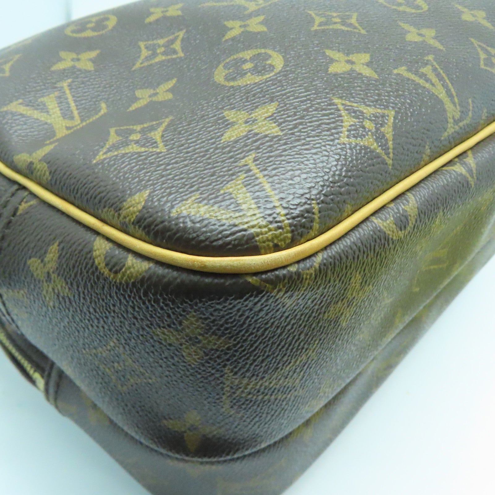 LOUIS VUITTON Monogram Reporter PM金扣肩背袋啡色