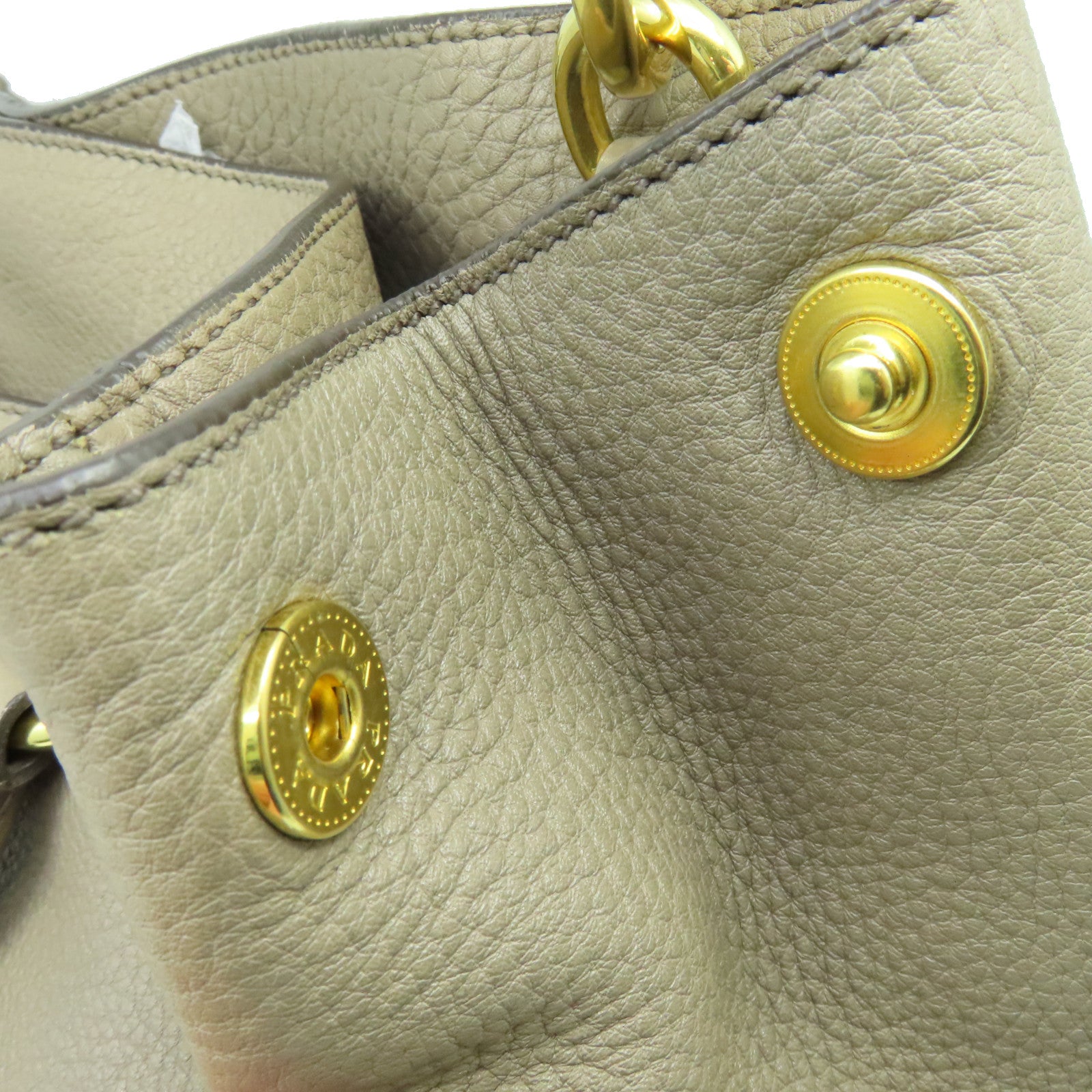 PRADA 牛皮皮革Vitello Daino 2Way Shoulder Bag手挽肩背兩用袋杏色