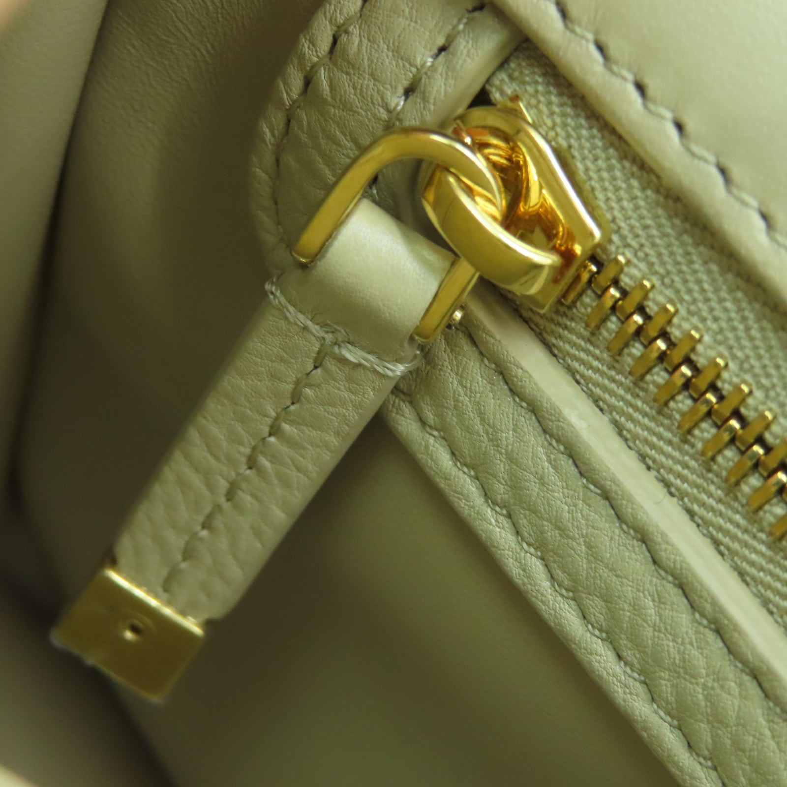 Dior Calfskin Leather Dior Caro Gold Buckle Shoulder Bag Beige