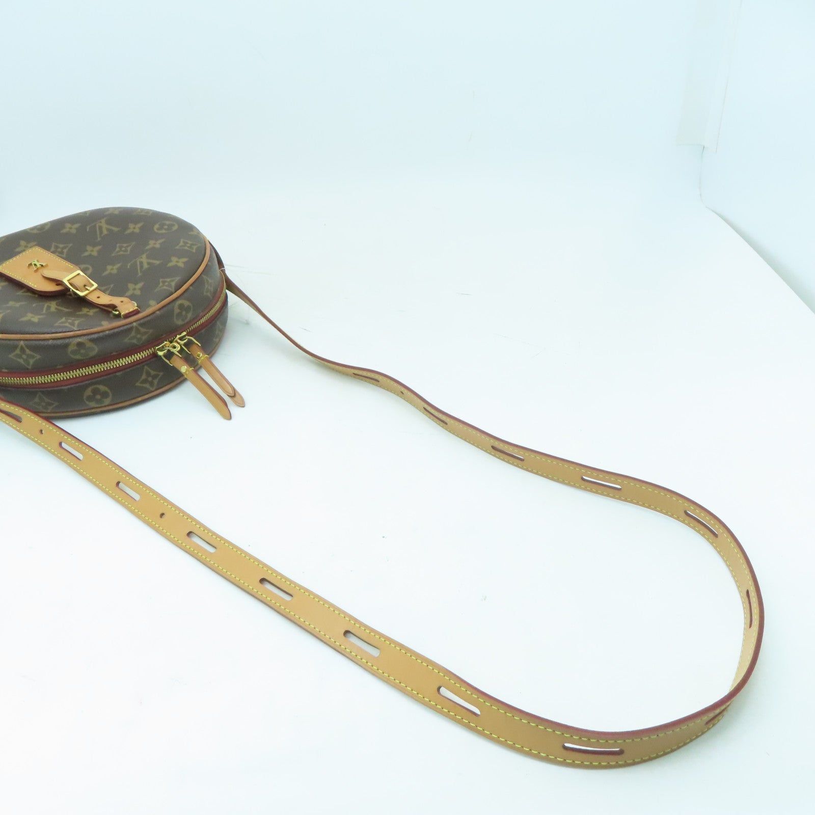 LOUIS VUITTON Monogram Boite Chapeau Souple MM金扣肩背袋啡色