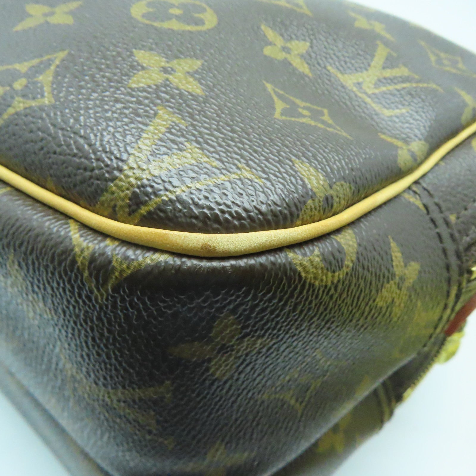 LOUIS VUITTON Monogram Reporter PM金扣肩背袋啡色