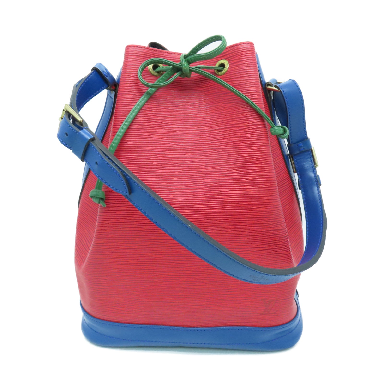 LOUIS VUITTON Epi Noe Tricolor金扣肩背袋紅色/藍色/綠色